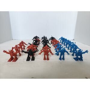 Vintage Arco Rogun Robots Mini Figures 1980s Mixed Lot Red Blue Black 35 Pieces